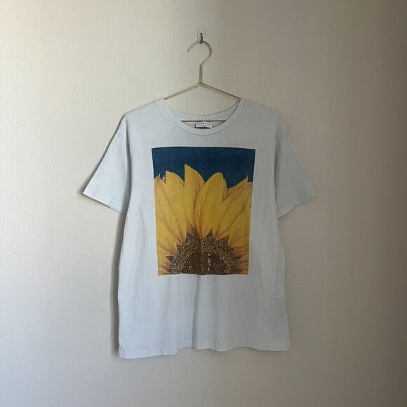 Sandro Tournesol Embellished Sunflower Oversize Graphic Tee in White Size MEDIUM - Picture 2 of 6